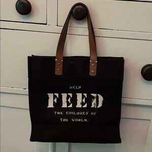FEED Black Canvas Tote Bag